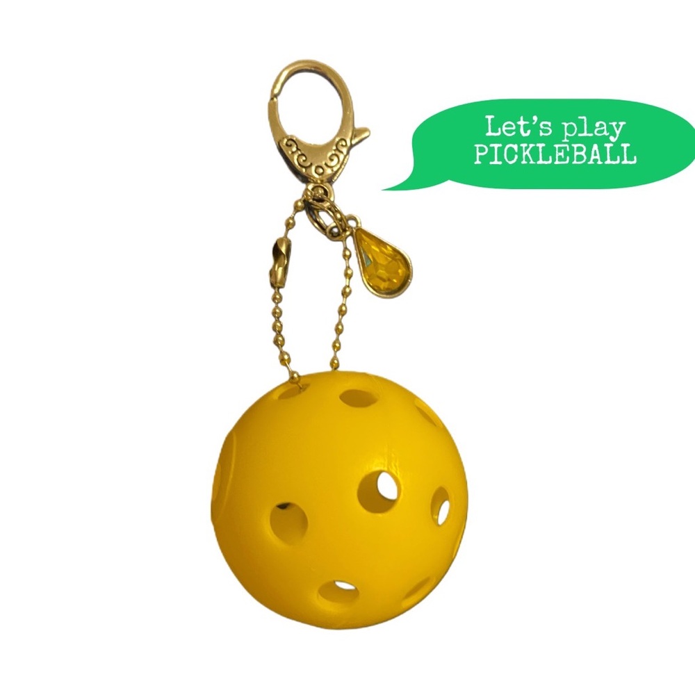 NWT Handmade PICKLE BALL Keychain